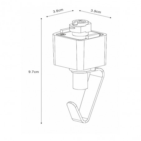 Adaptateur lampe suspendue sur rail monophasée TRACK