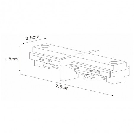 Connecteur droit pour rail monophasé TRACK