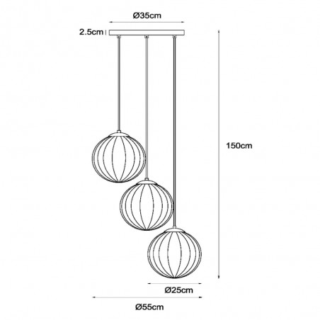 Lampe de suspension Monsaraz (3 lumieres)