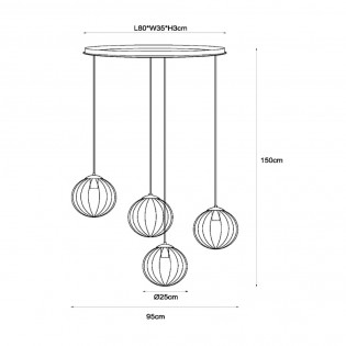 Lampe de suspension Monsaraz (4 lumieres)