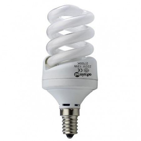 Ampoule minispiral 13W (E14). Basse consommation