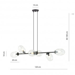 Lampe de plafond Bimala Transparent (6 lumieres)