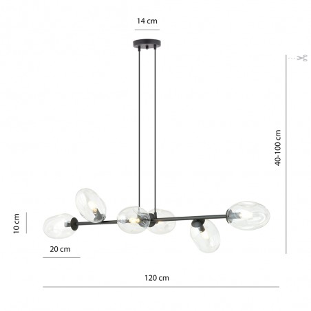 Lampe de plafond Bimala Transparent (6 lumieres)