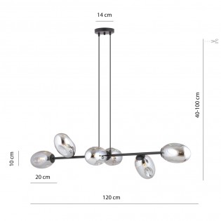 Lampe de plafond Bimala Graphite (6 lumieres)