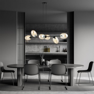 Lampe de plafond Bimala Ambre (6 lumieres)