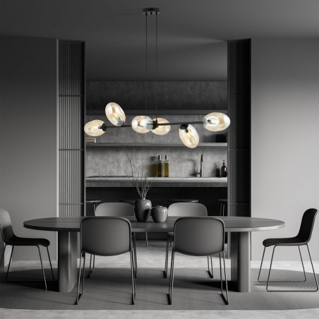 Lampe de plafond Bimala Ambre (6 lumieres)
