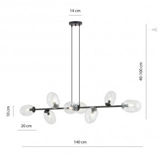 Lampe de plafond Bimala Transparent (8 lumieres)