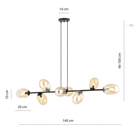 Lampe de plafond Bimala Ambre (8 lumieres)