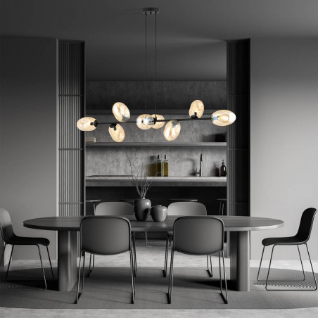 Lampe de plafond Bimala Ambre (8 lumieres)