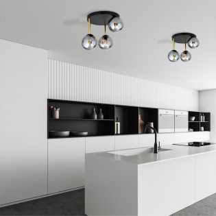 Plafonnier Telpa Graphite (3 lumieres)