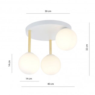 Plafonnier Telpa II Opale (3 lumieres)