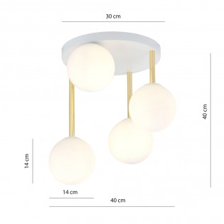 Plafonnier Telpa II Opale (4 lumieres)
