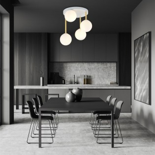 Plafonnier Telpa II Opale (4 lumieres)