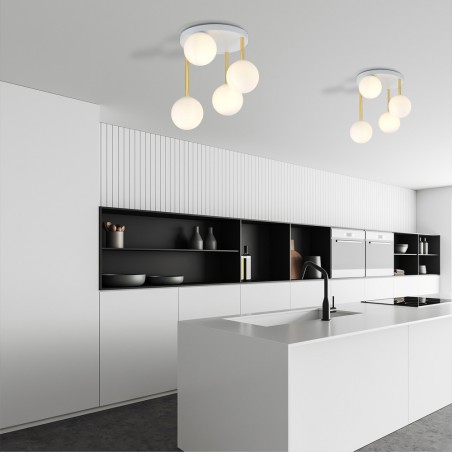 Plafonnier Telpa II Opale (4 lumieres)