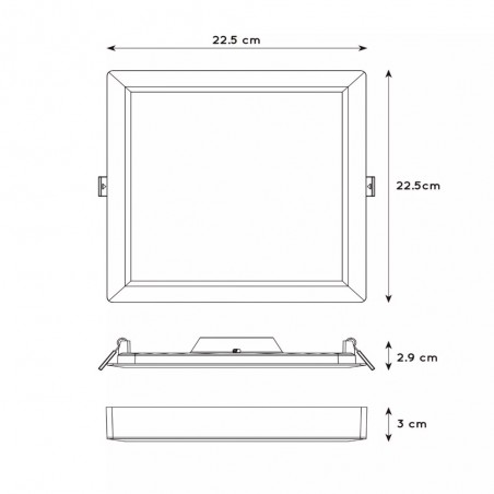 Plafonnier á LED Tendo Carré (18W)