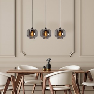 Regletté de plafond Medine Fumee (3 lumieres)