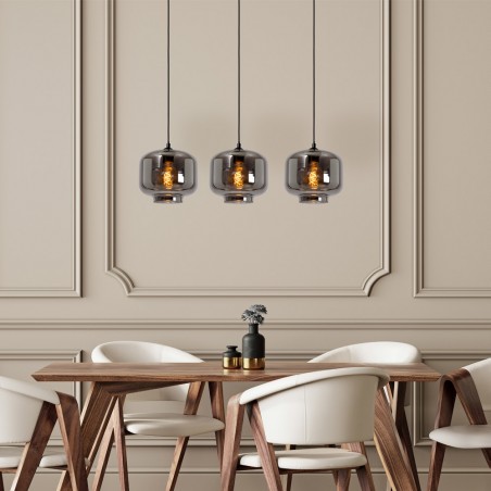 Regletté de plafond Medine Fumee (3 lumieres)