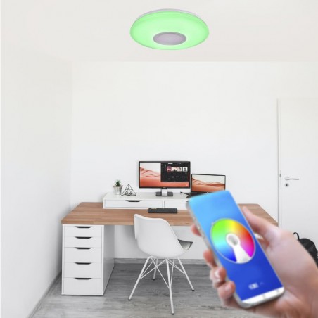 Plafonnier LED RVB avec haut-parleur Fanlo (52W)