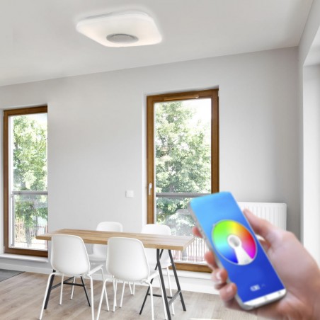 Plafonnier LED RVB avec haut-parleur Grela (52W)