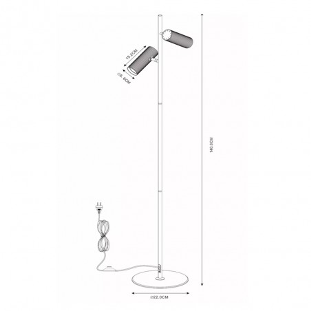 Lampadaire Clubs (2 lumieres)