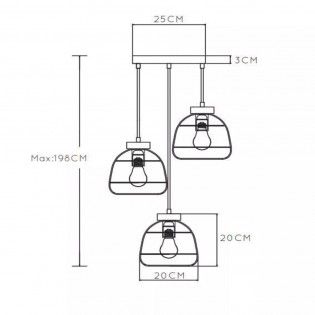 Lampe de suspension Filox (3 lumieres)