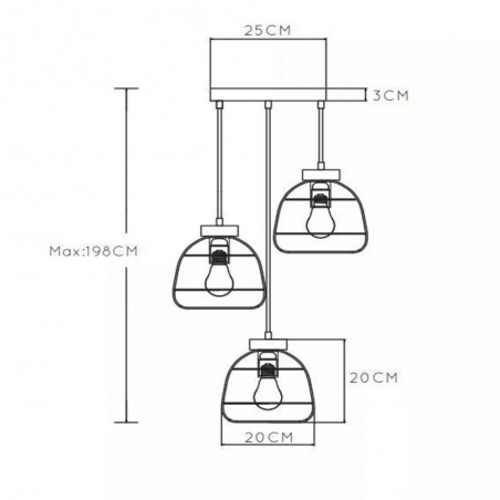 Lampe de suspension Filox (3 lumieres)