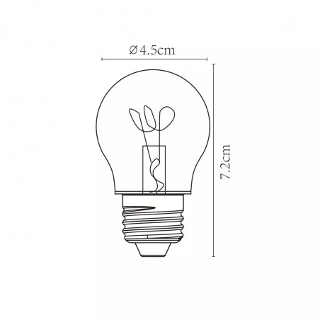 Ampoule filament LED E27 Transparent G45 (3W)