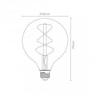 Ampoule à filament LED E27 Transparent Dimmable G125 II (4,9W)