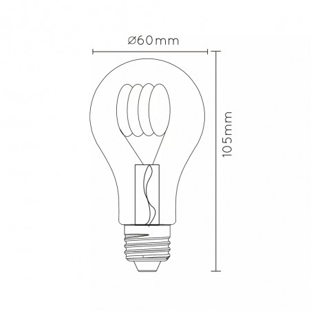 Ampoule à filament LED E27 Transparent A60 II (5W)