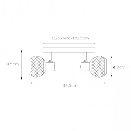 Bandeau de spots Lucas (2 lumières)