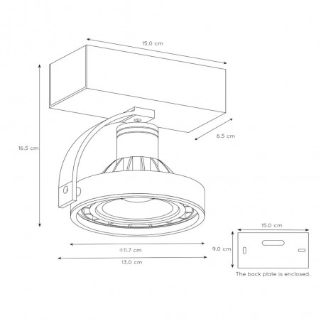 Spot de plafond LED Dorian (12W)