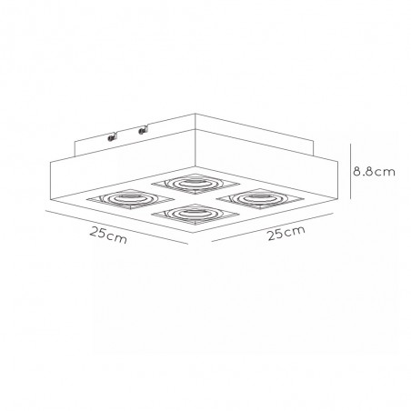 Plafonnier á LED Xirax (4x5W)
