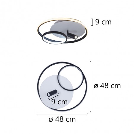 Plafónnier LED Garona (64W+7W)