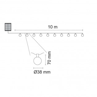 Guirlande extérieure LED avec panneau solaire (5W)