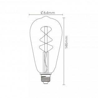 Ampoule à filament LED crépusculaire E27 Ambre ST64 (4W)