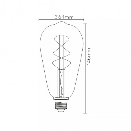 Ampoule à filament LED crépusculaire E27 Ambre ST64 (4W)