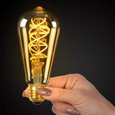 Ampoule à filament LED crépusculaire E27 Ambre ST64 (4W)