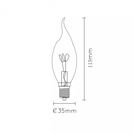 Ampoule à filament LED E14 Ambre CT35 (3W)