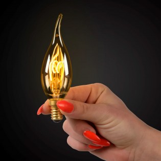 Ampoule à filament LED E14 Ambre CT35 (3W)