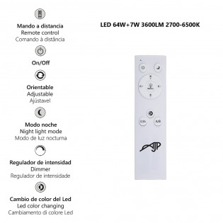 Plafónnier LED Garona (64W+7W)