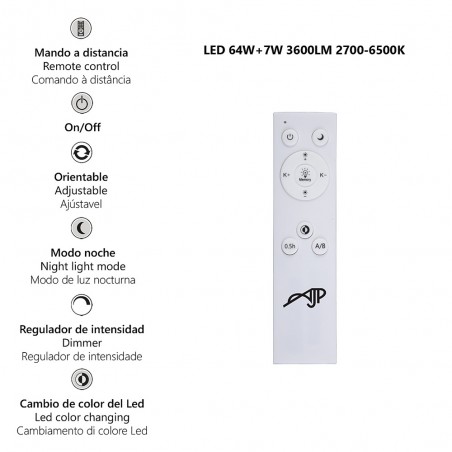 Plafónnier LED Garona (64W+7W)