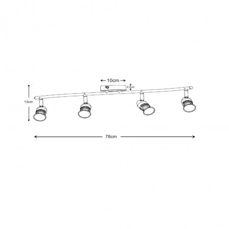 Regletté de plafond Caro LED (4x5W)