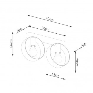 Reglette de plafond Titran (2 Lumieres)
