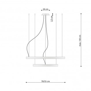 Lámpe a suspension LED Rio Oro (80W)