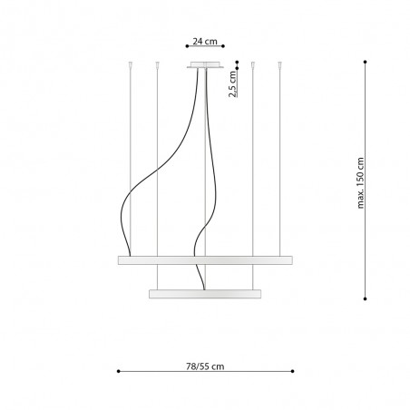 Lámpe a suspension LED Rio Oro (80W)