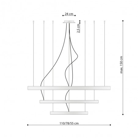 Lámpe a suspension LED Rio Oro (150W)