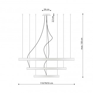 Lampe a suspension LED Rio Noir (150W)