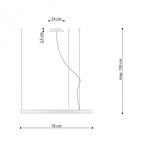 Lampe de plafond LED Rio Or (50W) II