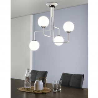 Plafonnier Moteo Blanc (4 lumieres)
