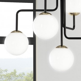 Plafonnier Moteo Noir (5 lumieres)